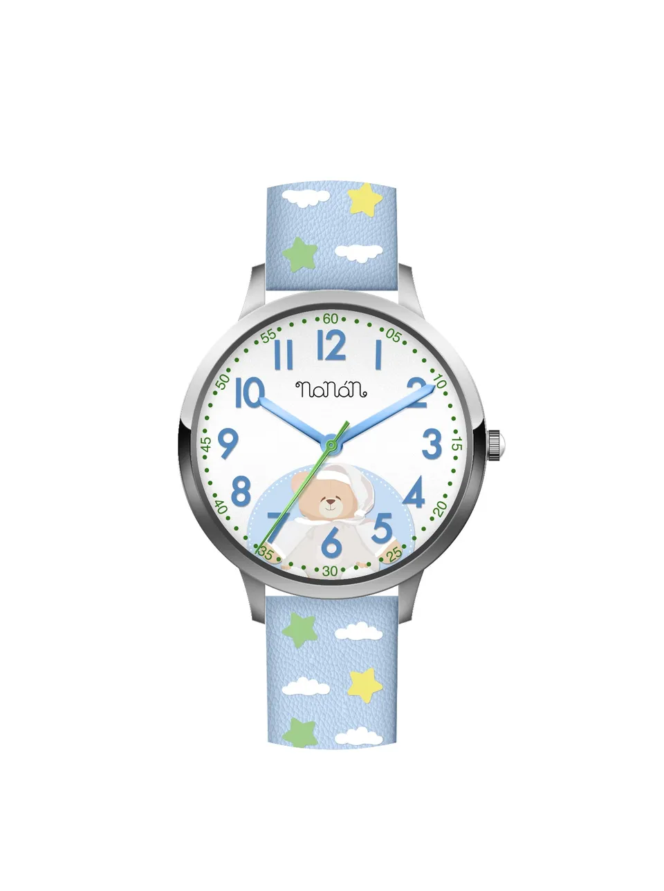 nanan-orologio-bambino-tato-azzurro-cinturino-bianco image 1