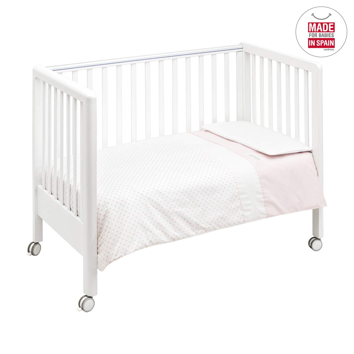 cambrass-35026-set-copripiumino-100x140-cm-federa-cuscino-star-rosa image 2