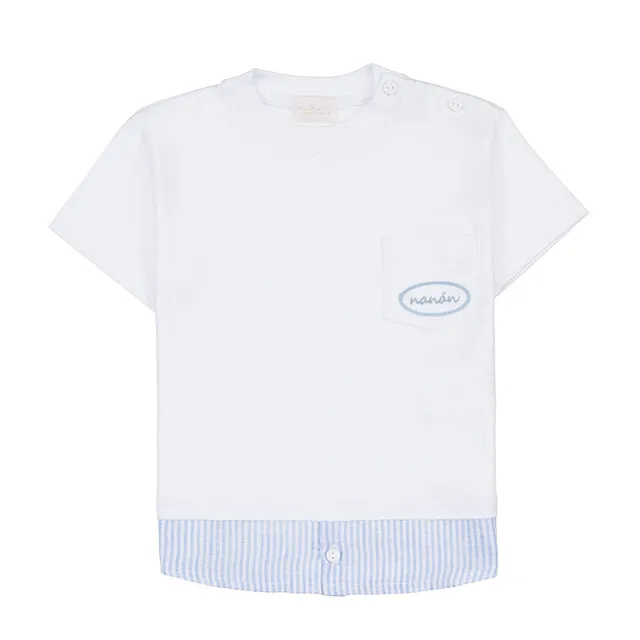 nanan-t-shirt-bianca-con-taschino-bambino image 1