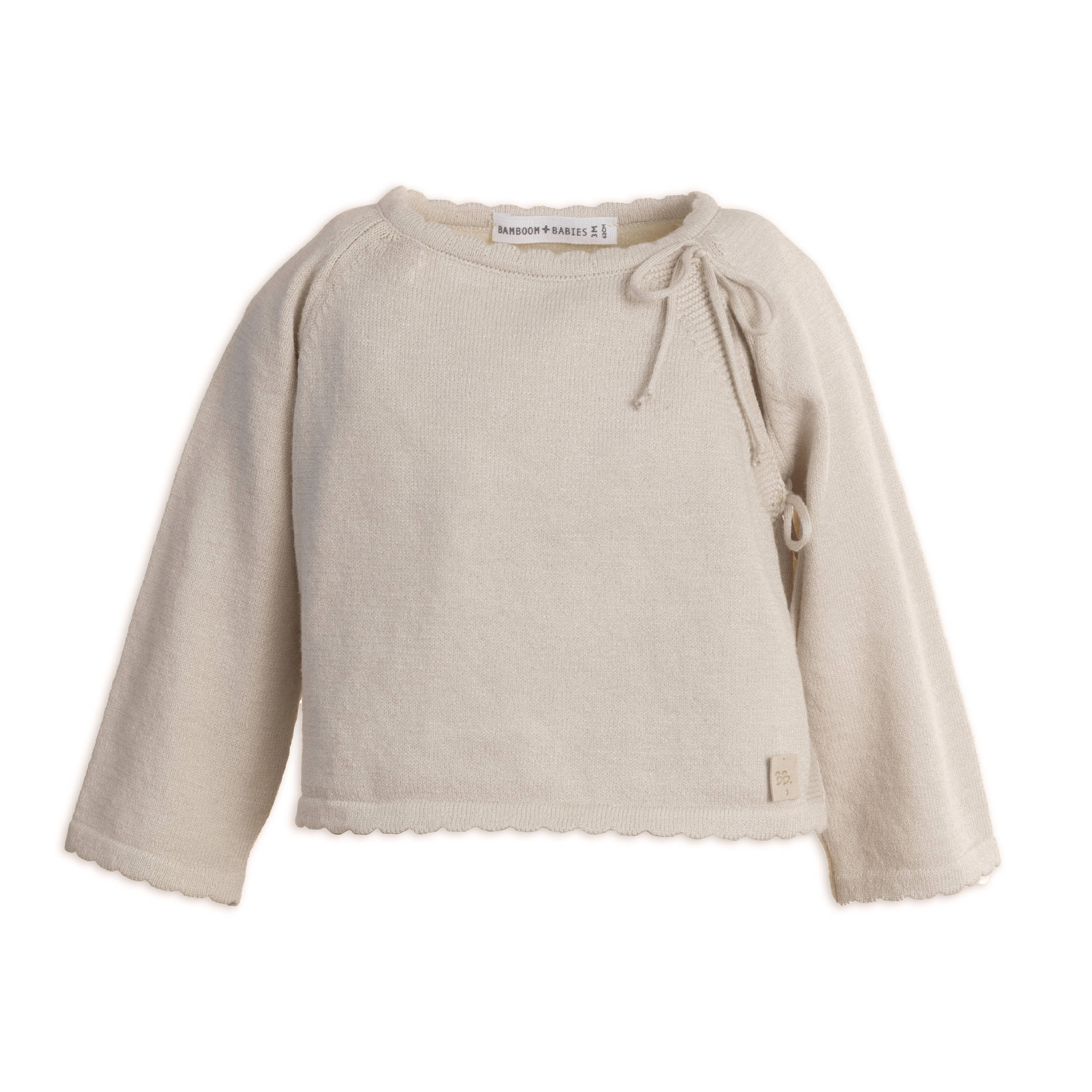 bamboom-maglia-apertura-incrociata-bimba-sand-10 image 1