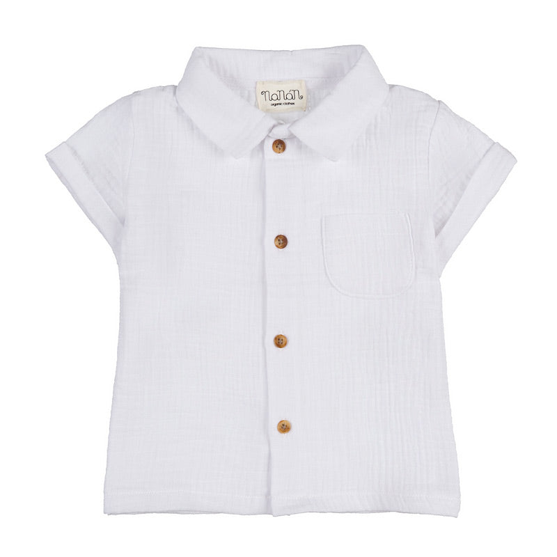 nanan-completo-camicia-shorts-bianco-cotone-organico-bambino image 1