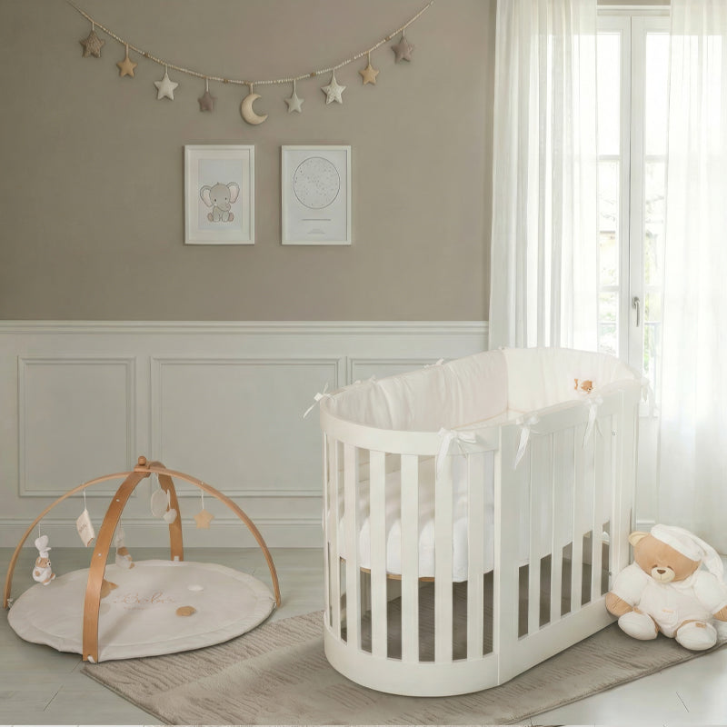 nanan-letto-ovale-evolutivo-4in1-con-materassi-e-ruote image 2
