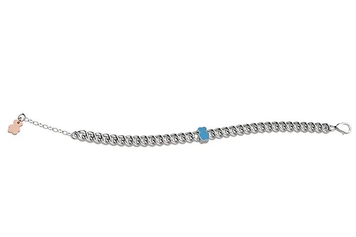 nanan-bijou-bracciale-catenina-orsetto-tato-azzurro-in-argento-925 image 1