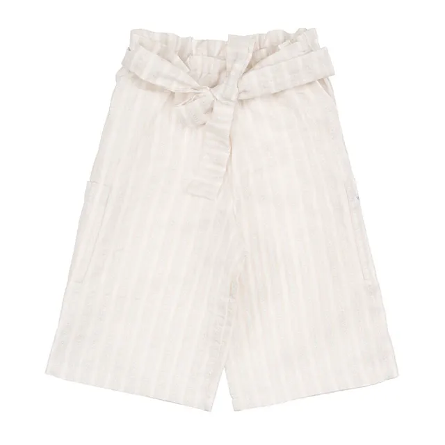 nanan-pantalone-cargo-a-righe-con-fiocco-e-tasche-bambina image 1