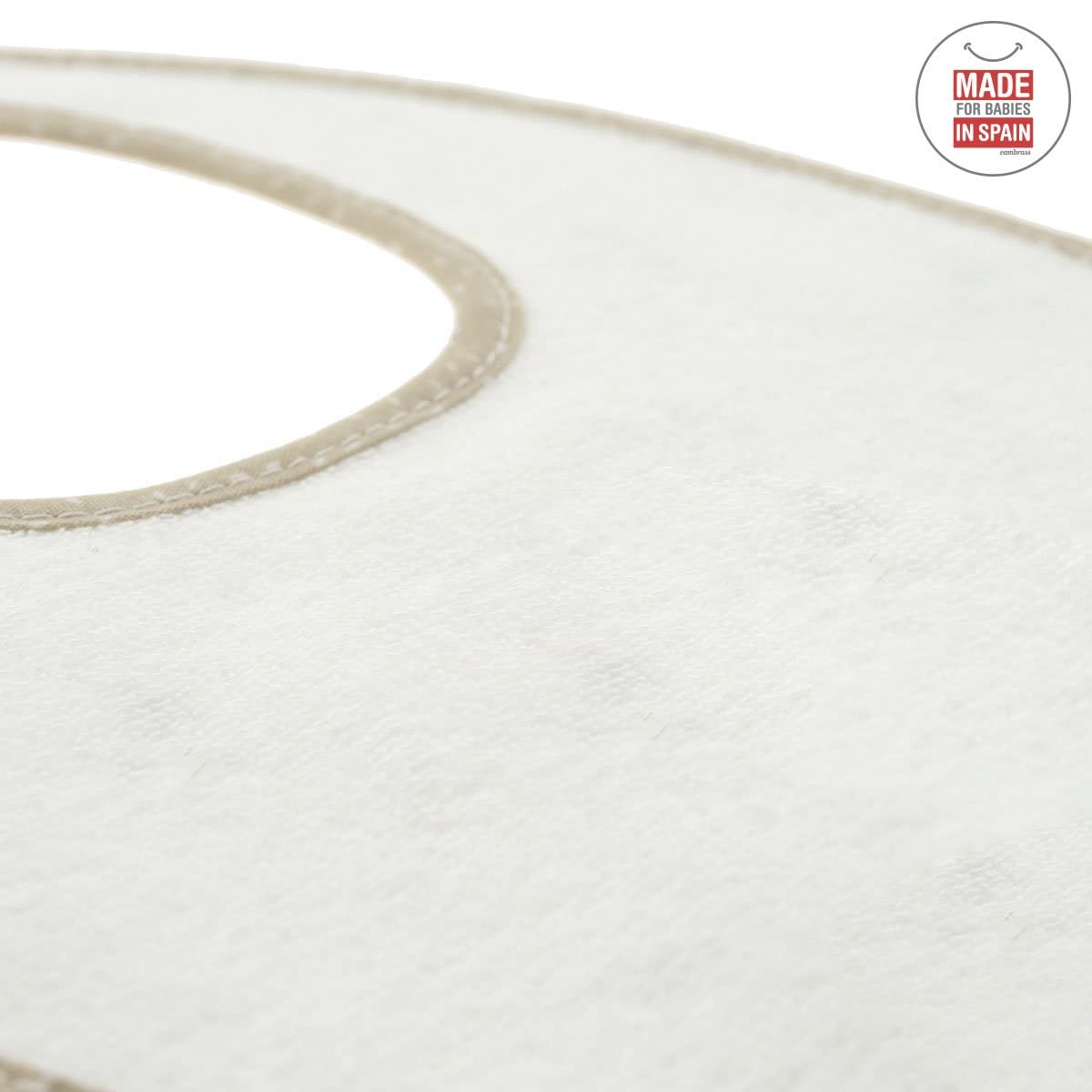 bavaglino-quadrato-con-velcro-cambrass-sky-beige-stella-20x26-cm image 5