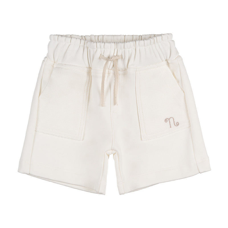 nanan-shorts-in-felpa-off-white-cotone-con-coulisse-e-tasche image 1