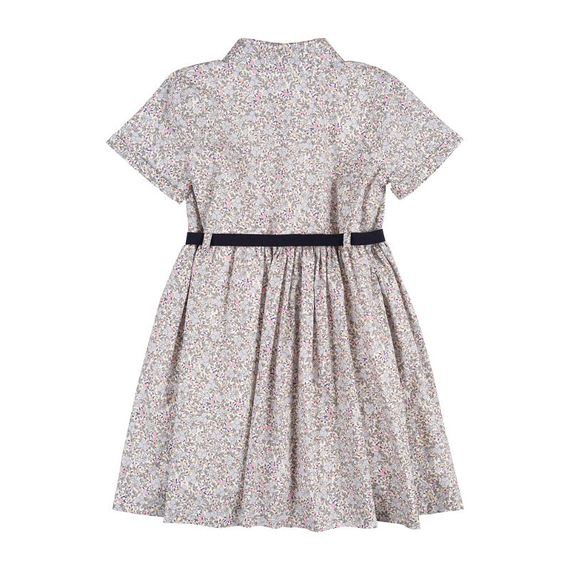 nanan-chemisier-rosa-fiorato-con-cintura-abito-bambina image 4
