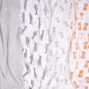 aden-anais-essentials-mussola-in-cotone-swaddle-4-pack-safari-babes image 6