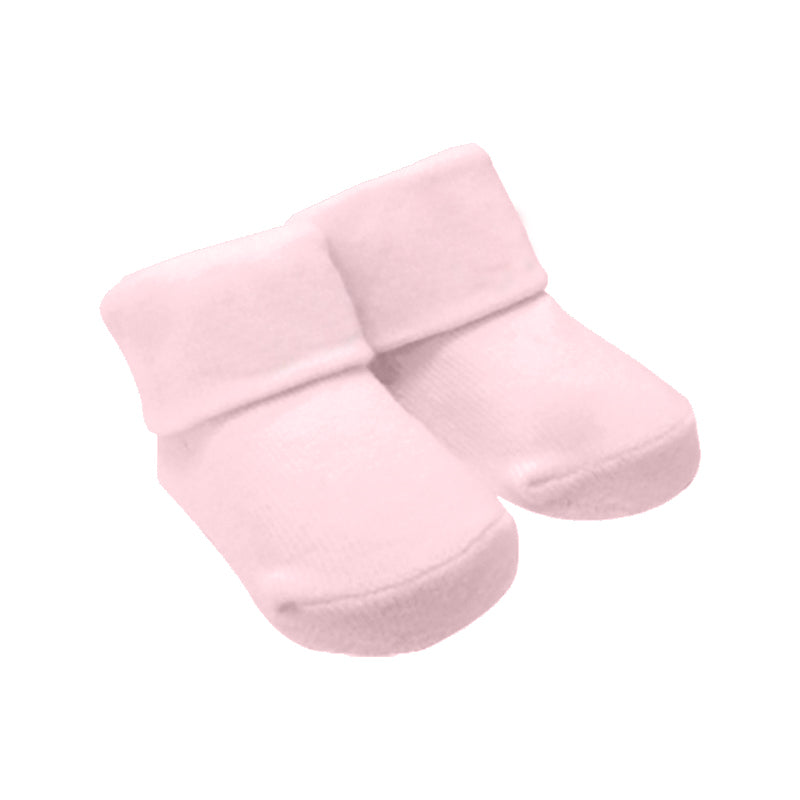 nanan-cannella-calzini-tinta-unita-rosa-con-rouche-calzini-neonata image 2