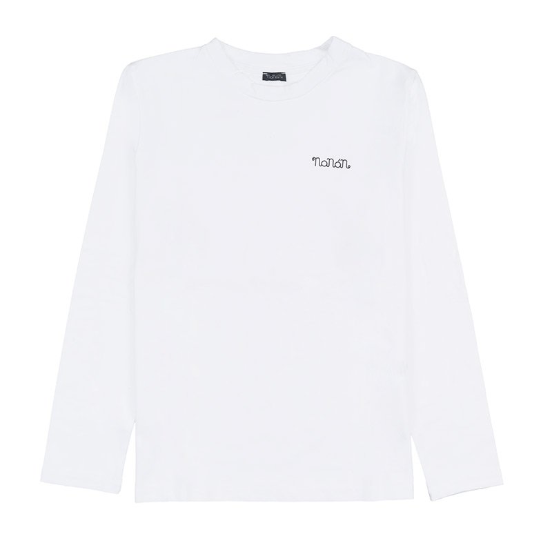 nanan-t-shirt-manica-lunga-bianca-con-scritta image 1
