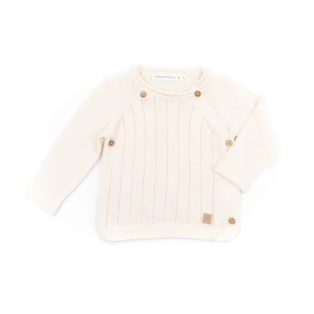 bamboom-maglia-incrociata-trattini-bianco-01-neonato image 1