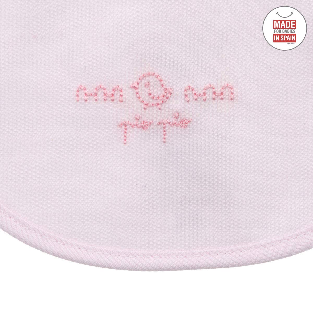 bavaglino-quadrato-con-velcro-cambrass-pio-pio-rosa-20x26-cm image 3