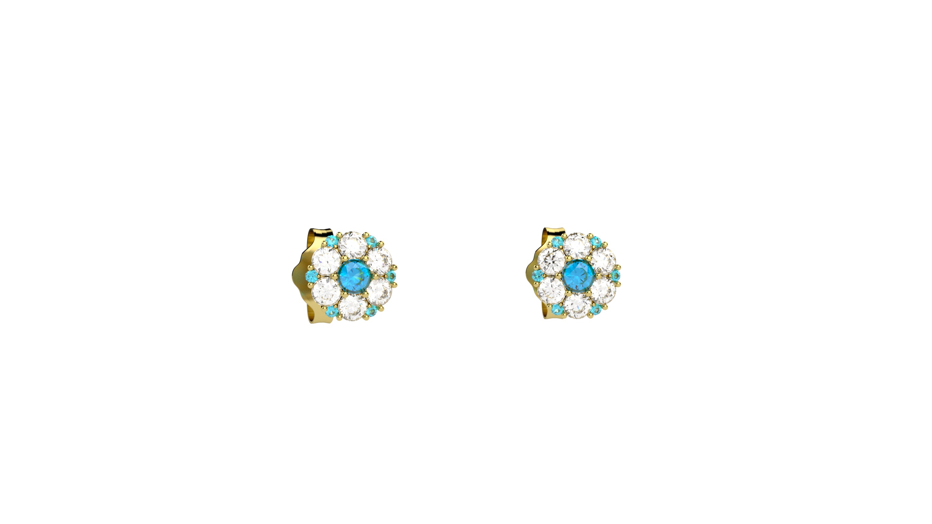 nanan-bijou-orecchini-fiori-di-luce-oro-e-pietra-azzurra image 1