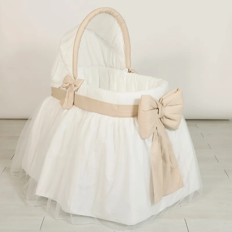 nanan-culla-ovale-con-cappottina-beige-in-piquet image 1