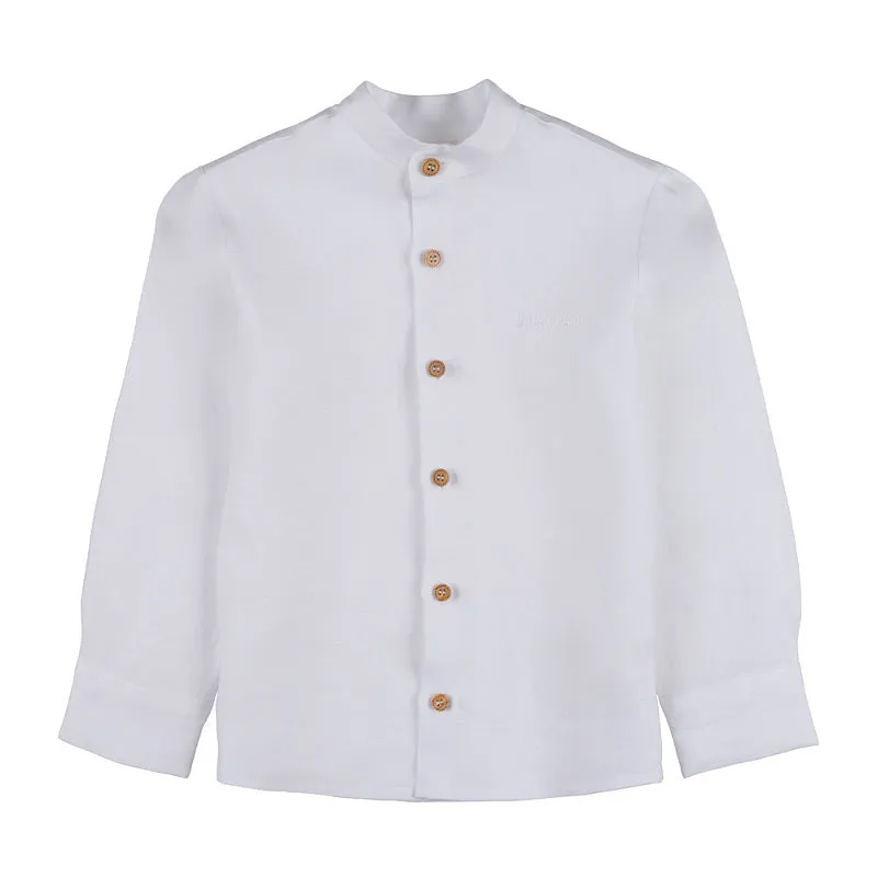 nanan-camicia-lino-bianca-alla-coreana image 1