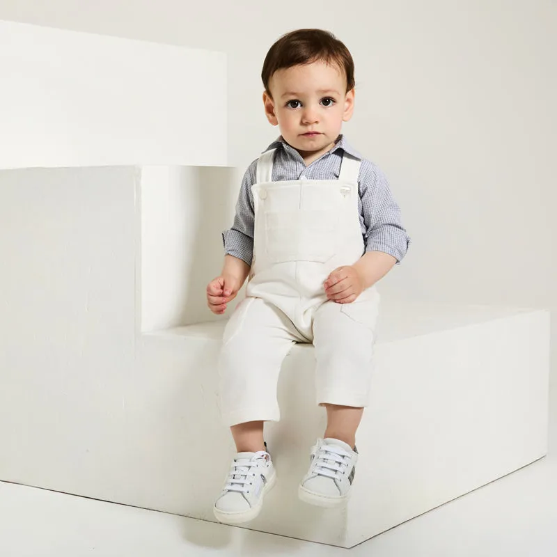 nanan-salopette-off-white-in-cotone-con-bretelle image 1