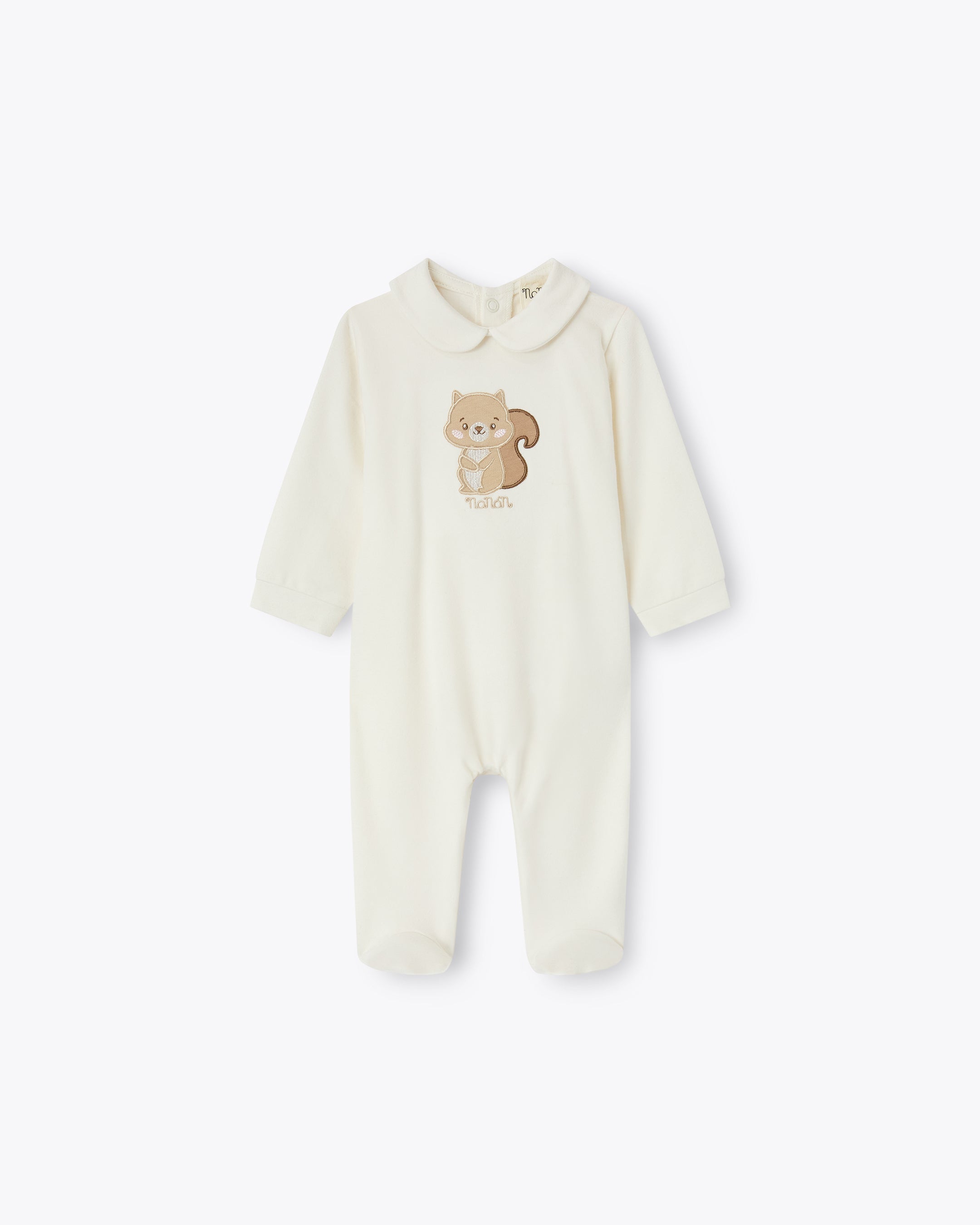 nanan-tutina-off-white-jersey-ricamo-scoiattolo-tutina-neonato image 4