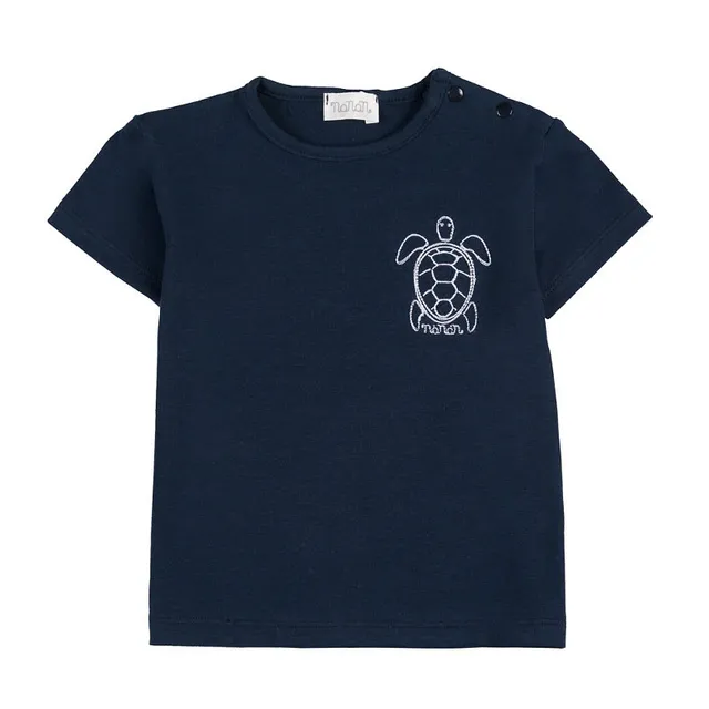 nanan-t-shirt-blu-tartaruga-mezza-manica-jersey image 1