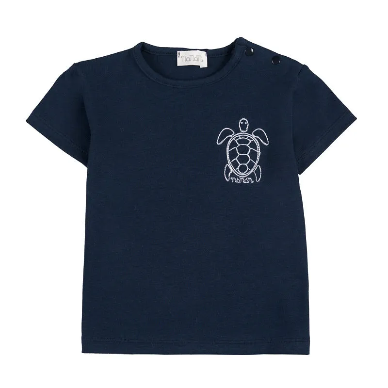 nanan-t-shirt-blu-tartaruga-mezza-manica-jersey image 1