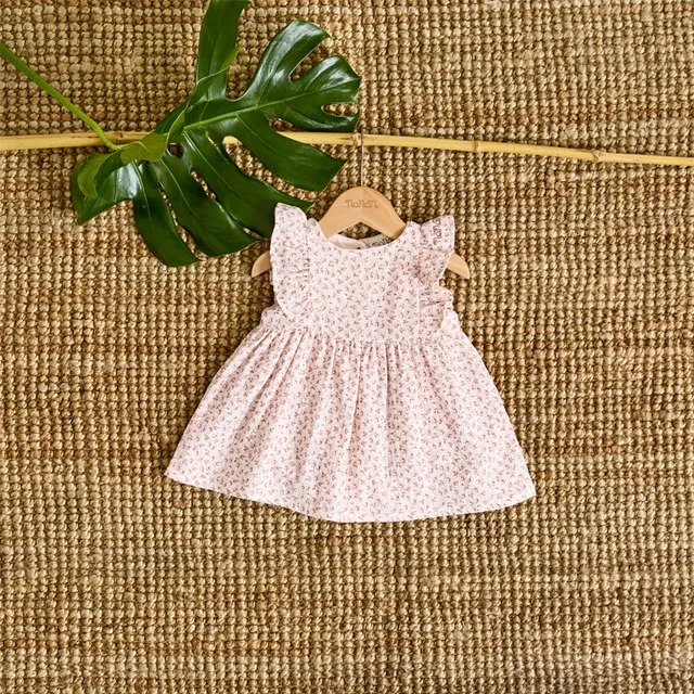 nanan-abito-a-body-rosa-in-garza-a-fiori-con-culotte-coordinata image 1