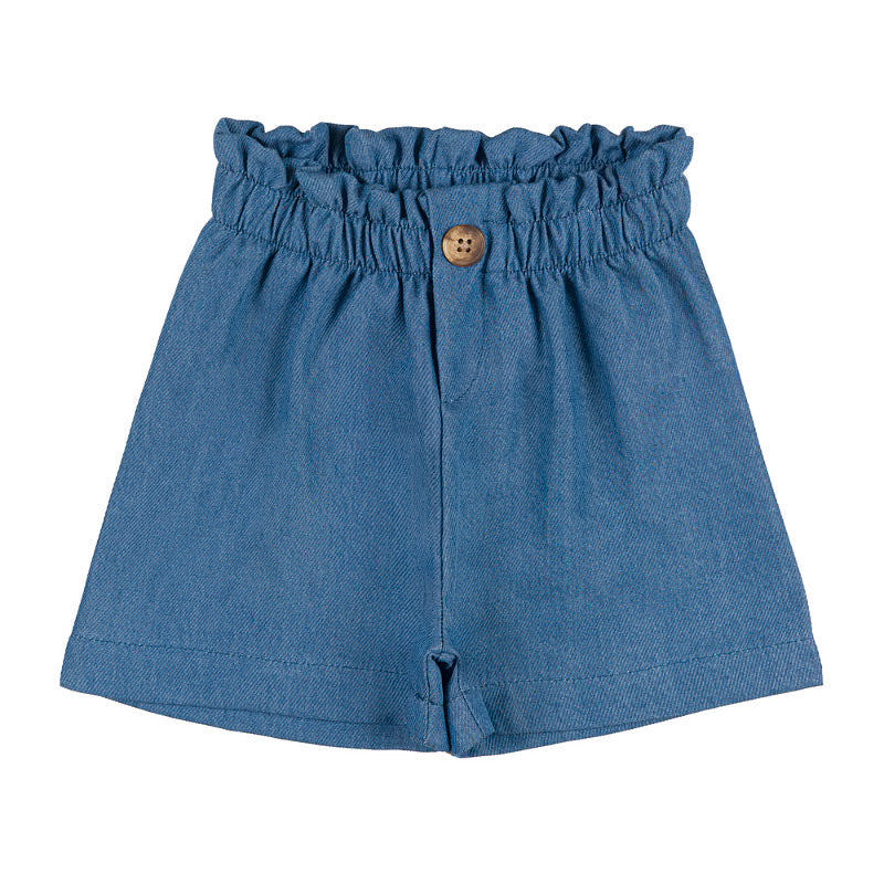 nanan-shorts-blu-in-chambray-con-vita-elasticata image 1