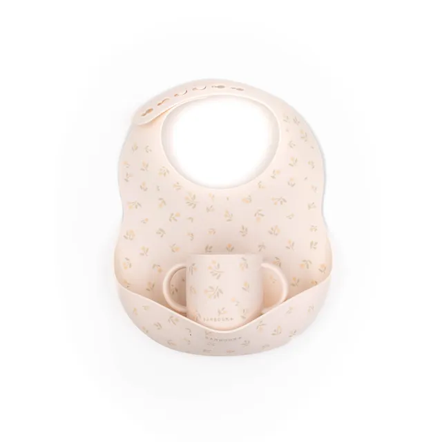 bamboom-set-pappa-bavaglino-silicone-tazza-tulips-204 image 1