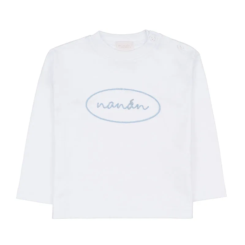 nanan-t-shirt-maniche-lunghe-bianca-con-scritta-nanan image 1