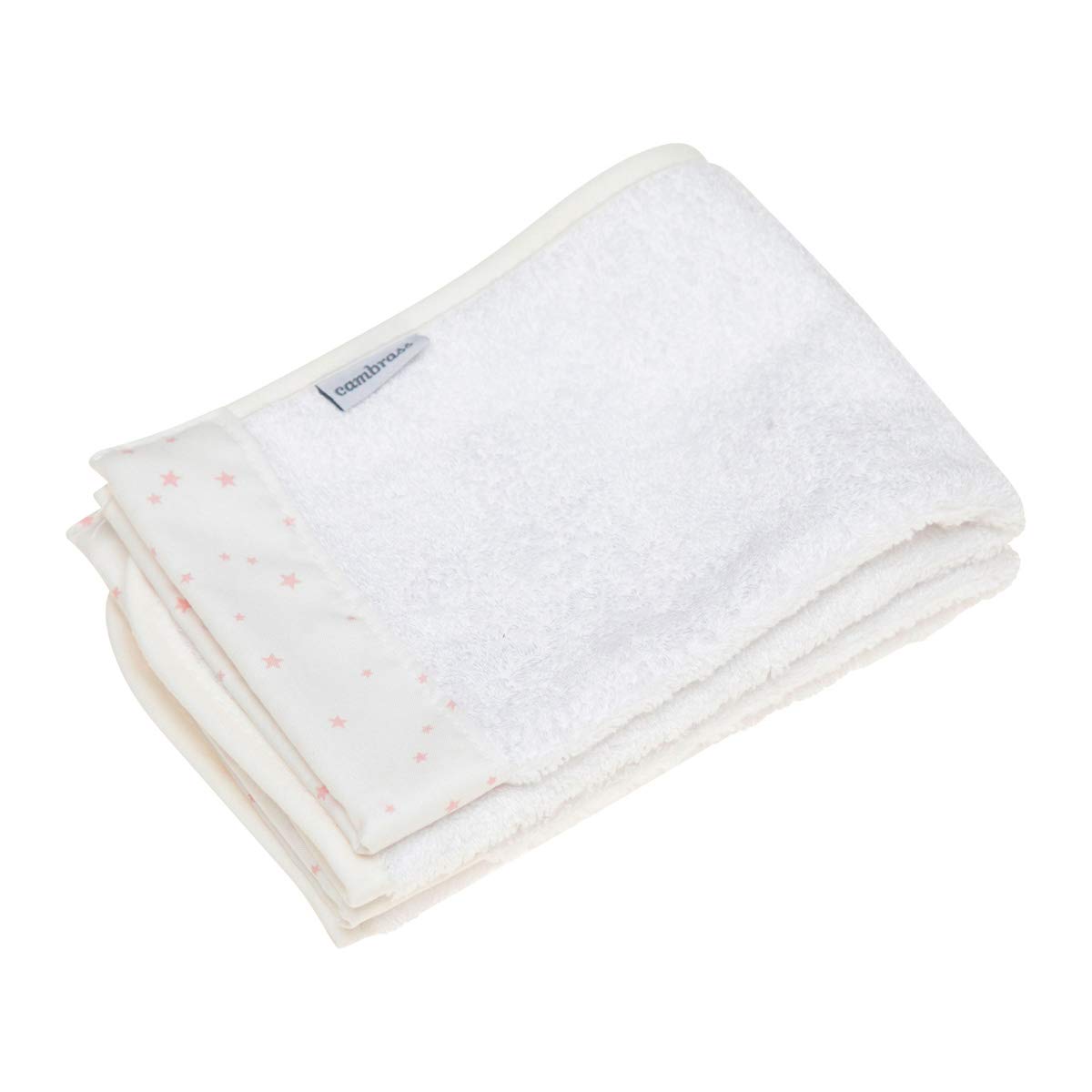 cambrass-astra-set-2-asciugamani-neonato-25x35-cm-rosa-in-tencel image 1