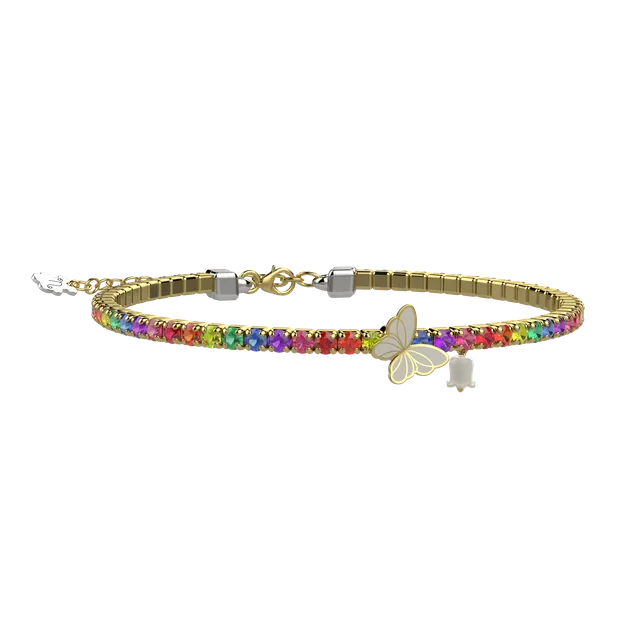 nanan-bracciale-tennis-farfalla-argento-925-multicolor-17-5-cm image 1