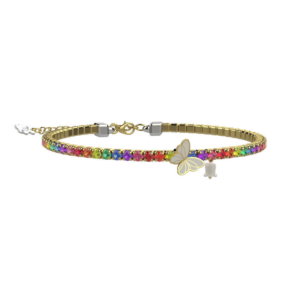 nanan-bracciale-tennis-farfalla-argento-925-multicolor-17-5-cm image 1