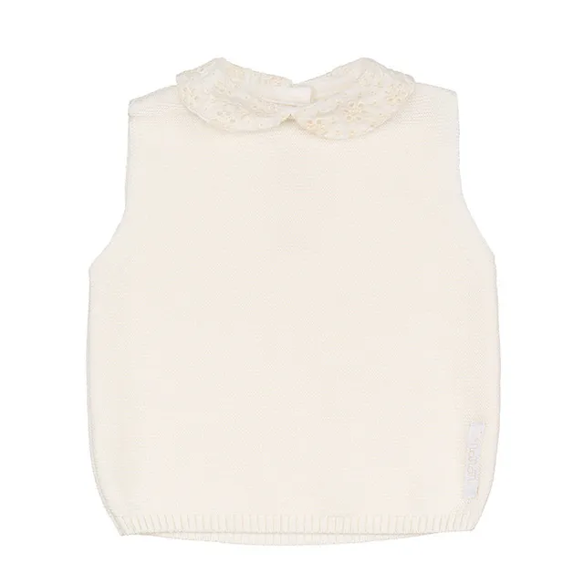 nanan-blusa-smanicata-in-filo-con-colletto-sangallo-2 image 1