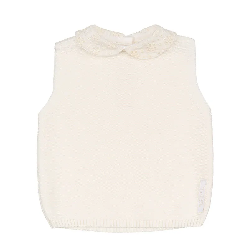 nanan-blusa-smanicata-in-filo-con-colletto-sangallo-2 image 1