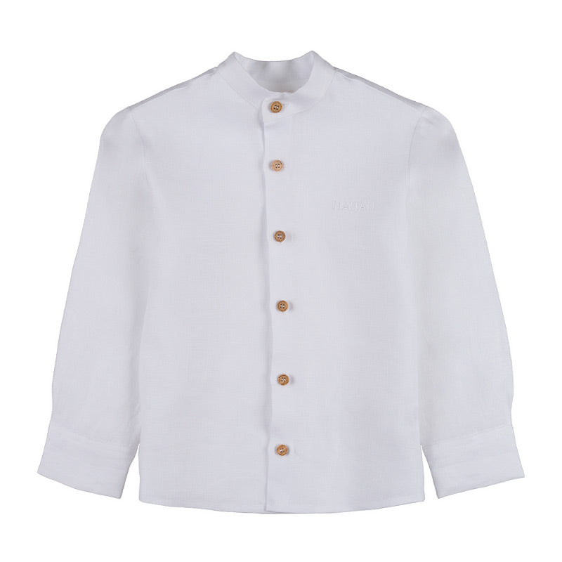 nanan-camicia-lino-bianca-alla-coreana image 1