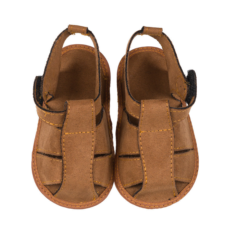 nanan-sandalo-neonato-marrone-in-camoscio-made-in-italy image 2