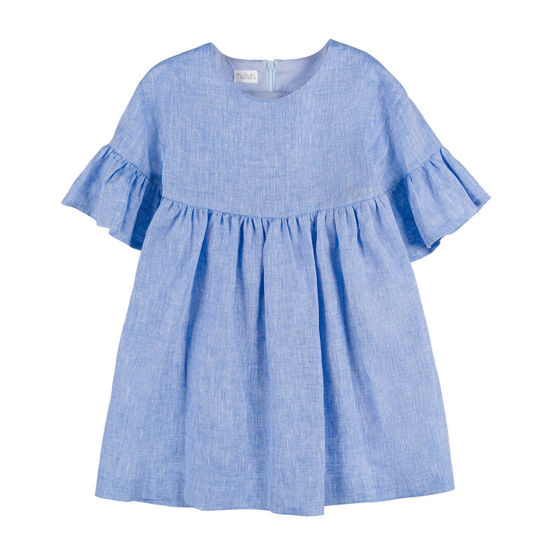 nanan-abito-azzurro-in-lino-maniche-ampie-made-in-italy image 3