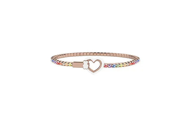 nanan-bijou-bracciale-tennis-bimbo-a-argento-multicolor-con-cuore image 1
