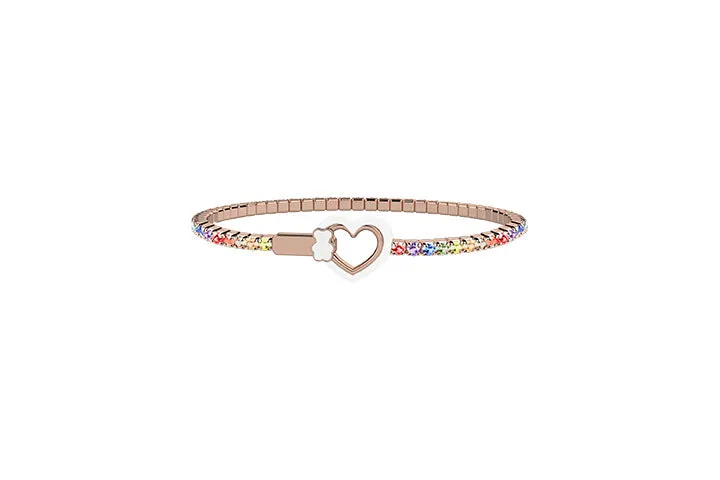nanan-bijou-bracciale-tennis-bimbo-a-argento-multicolor-con-cuore image 1