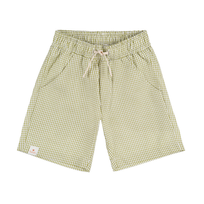 nanan-shorts-in-vichy-verde-e-bianco-pantaloncini-bimbo image 1