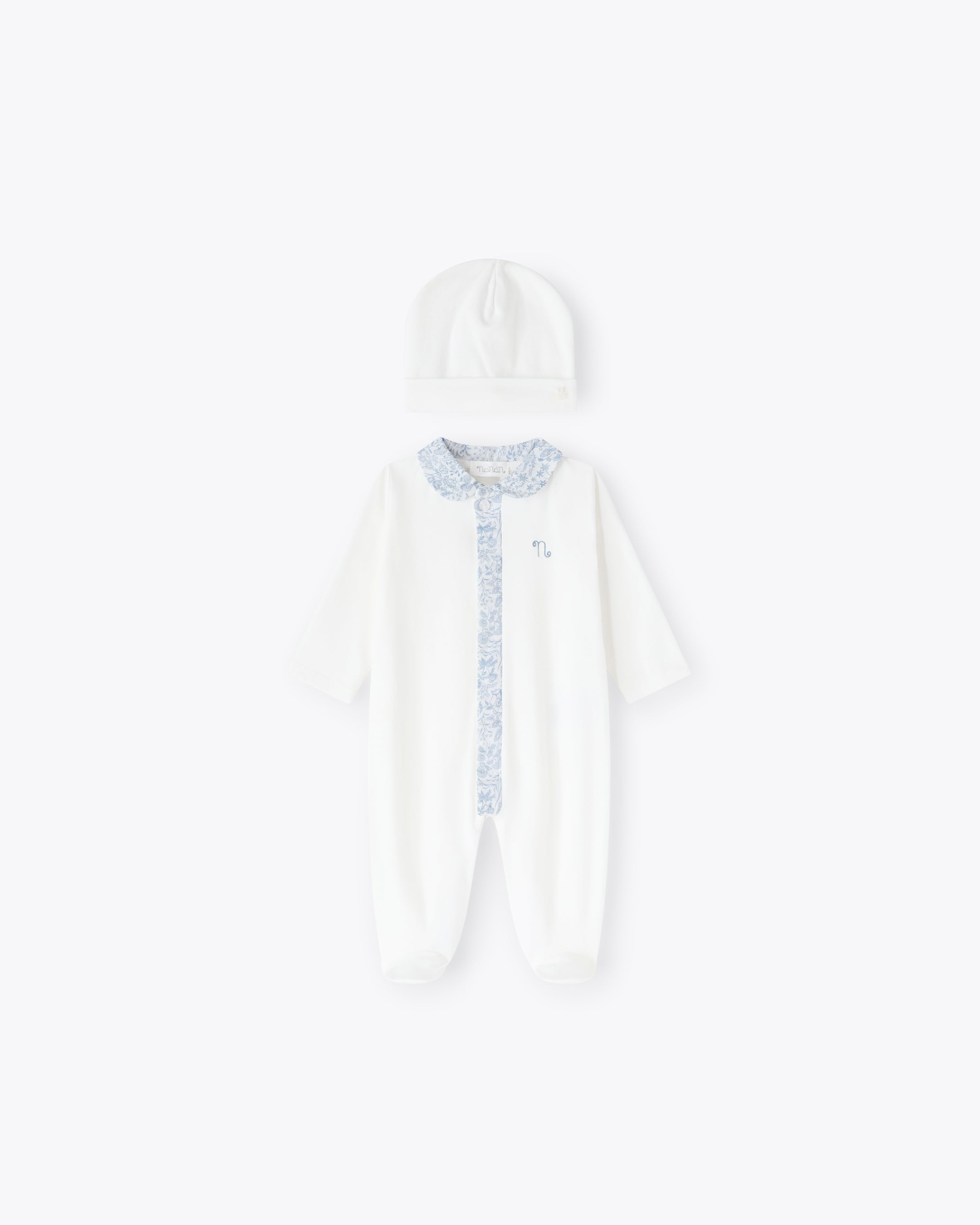 nanan-tutina-berretta-avorio-jersey-liberty-azzurro image 1