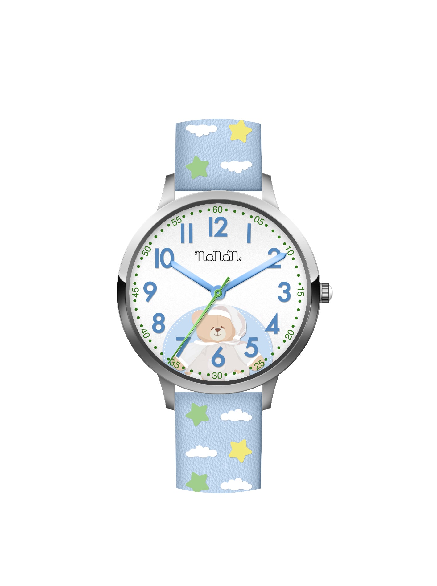 nanan-orologio-bambino-tato-azzurro-cinturino-bianco image 1