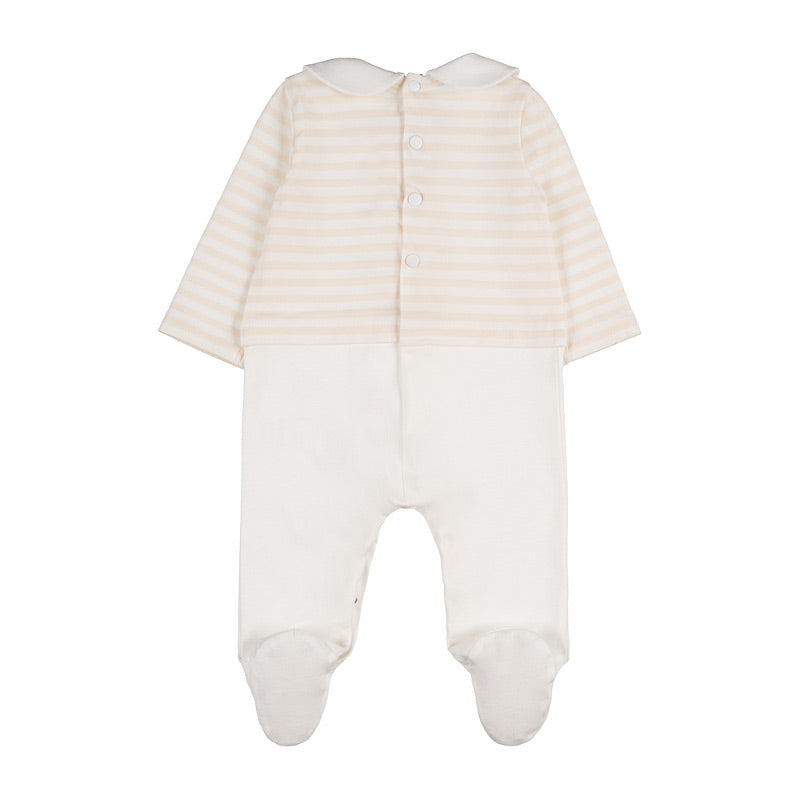 nanan-tutina-beige-a-righe-in-cotone-organico-con-colletto image 3
