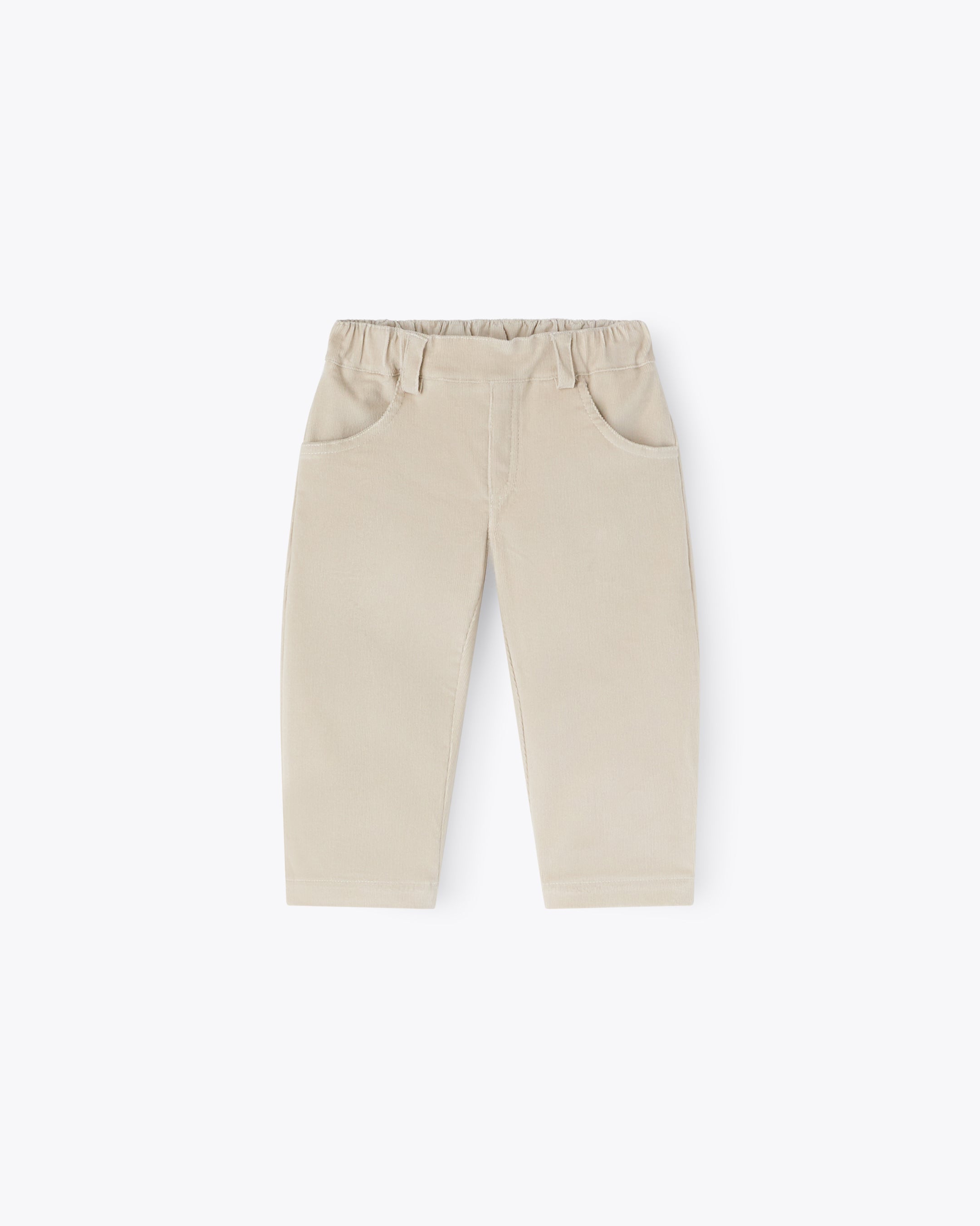 nanan-pantalone-bimbo-beige-5-tasche-in-velluto-a-coste image 1