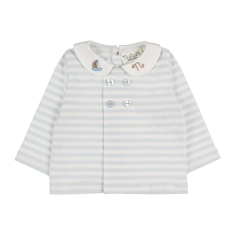 nanan-tutina-due-pezzi-azzurra-a-righe-con-colletto image 1