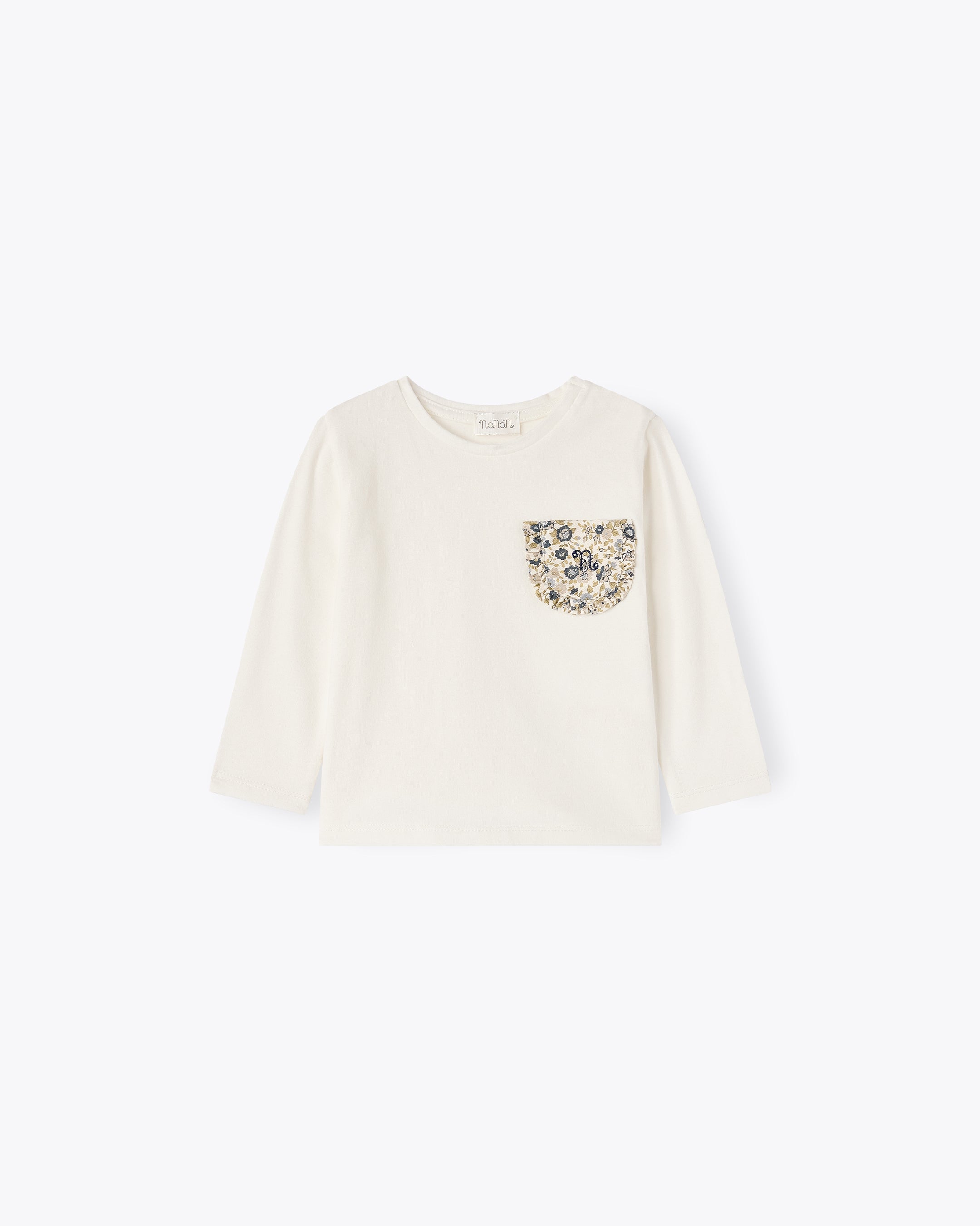 nanan-t-shirt-avorio-manica-lunga-jersey-taschino-fiorellini image 1