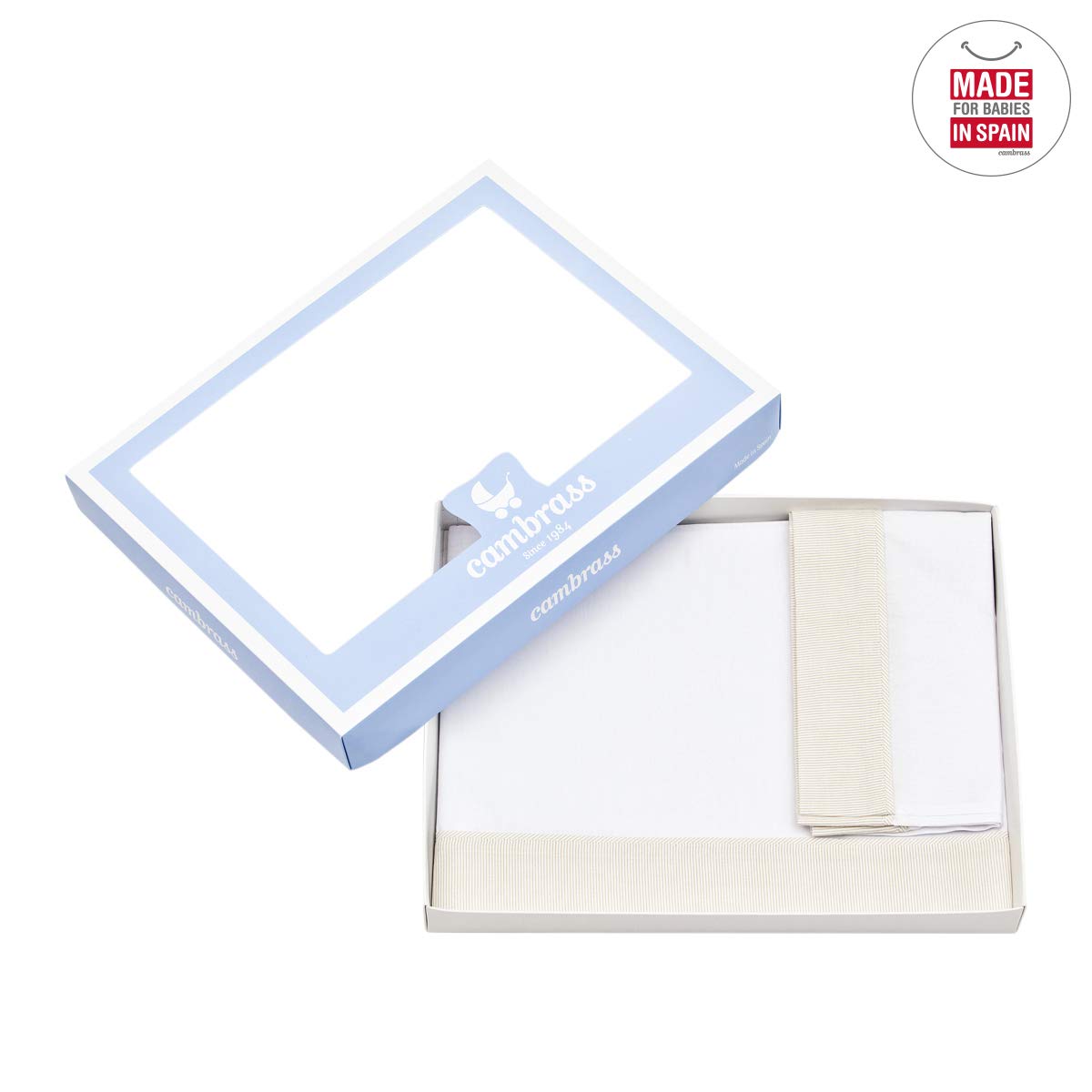 cambrass-set-lenzuola-lettino-3-pz-120x180-cm-beige-per-culle-70-cm image 2