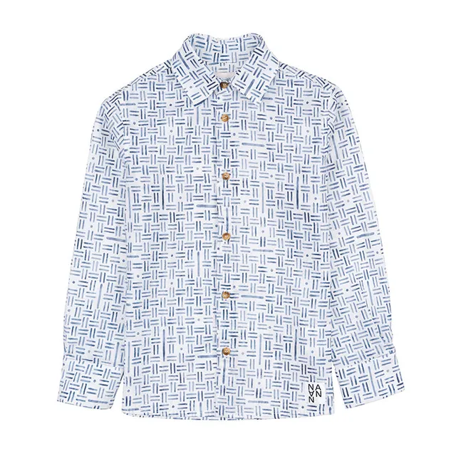 nanan-camicia-fantasia-geometrica-navy-camicia-bambino image 1