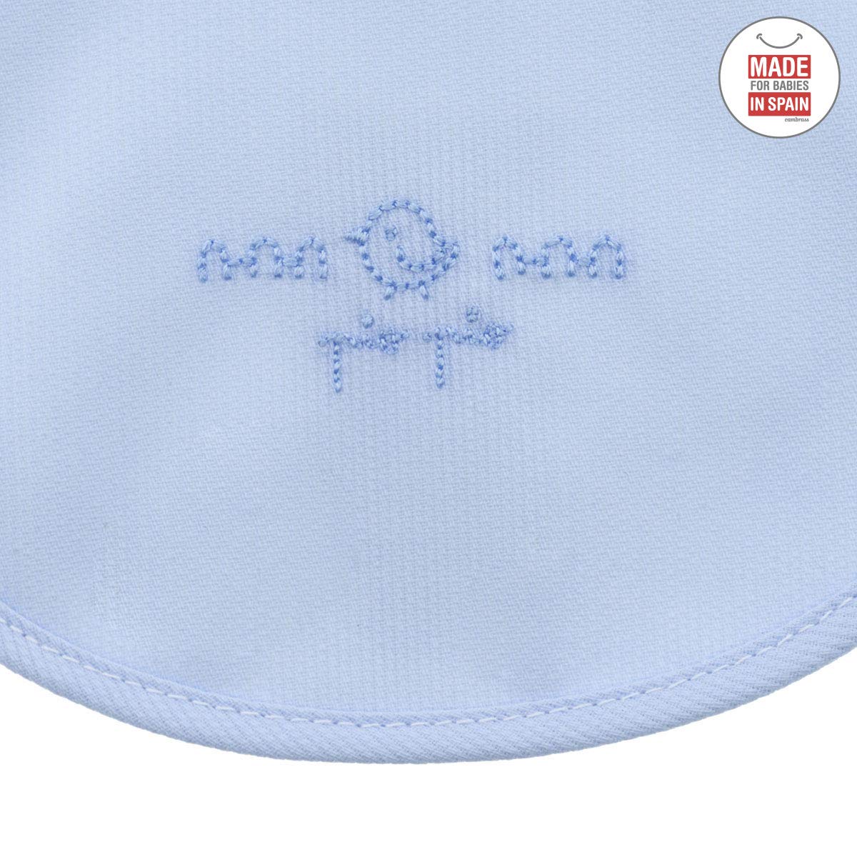 bavaglino-quadrato-con-velcro-cambrass-pio-pio-azzurro-20x26-cm image 3