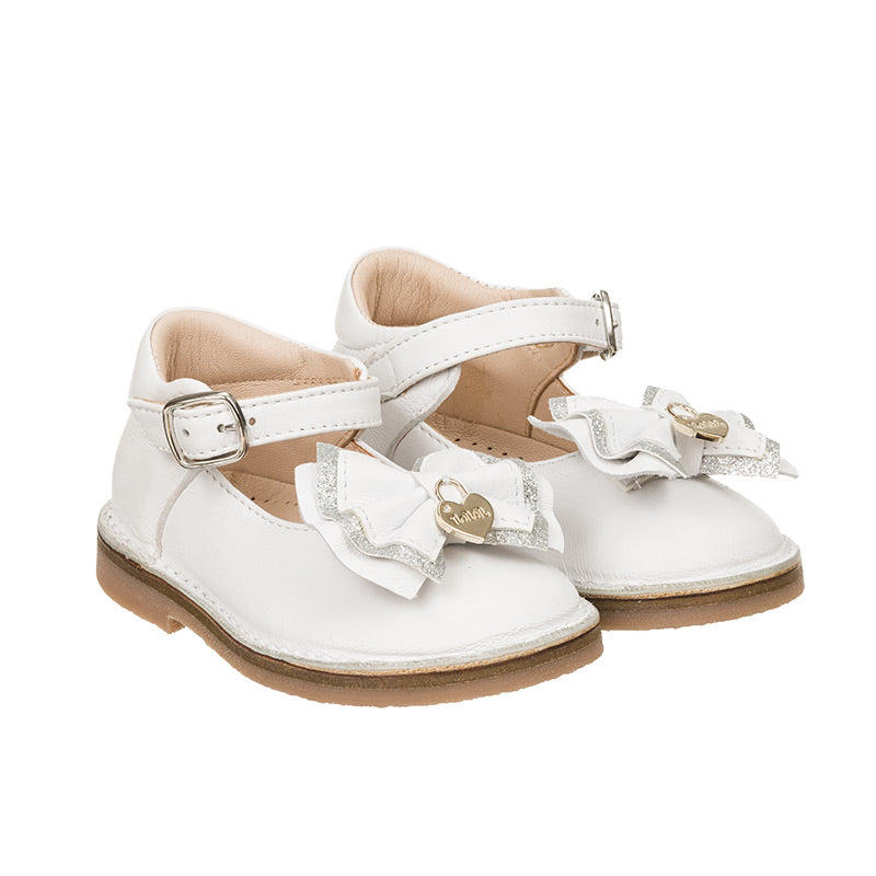 nanan-sandali-con-fiocco-glitter-e-charme-cuore-scarpa-cerimonia-bimba image 1