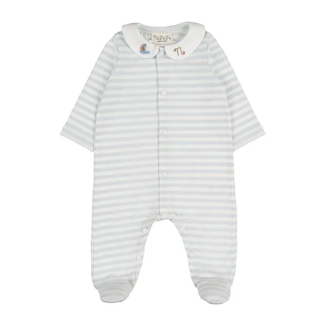nanan-tutina-azzurra-righe-apertura-frontale-cotone image 1