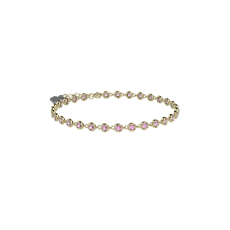 nanan-bracciale-tennis-mamma-argento-925-oro-con-pietre-rosa image 1
